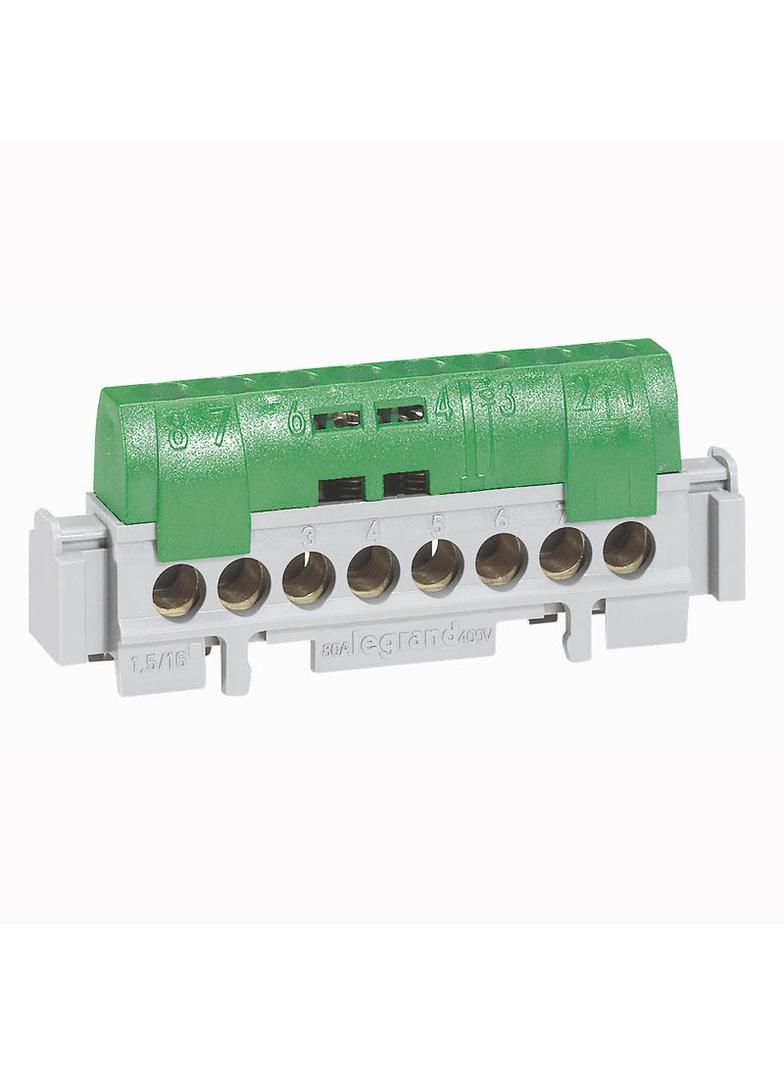 Listwa Przyłączeniowa 22 Otwory 1X6-25Mm2 21x1,5-16Mm2 Zielona IP2X Z22 /10 Szt./ 004836 LEGRAND