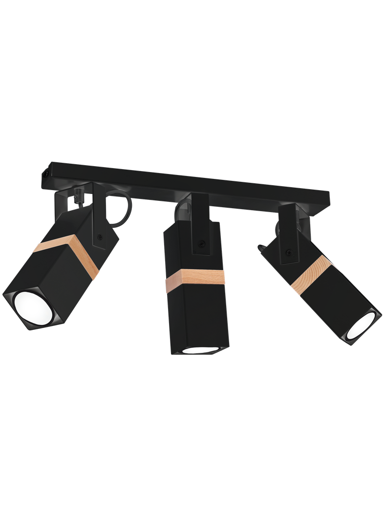 Milagro plafon (reflektorki) Vidar Black 3xGU10 MLP5402