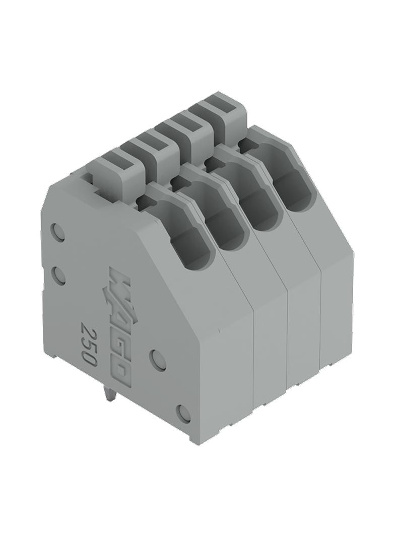 listwa zaciskowa do pł. drukowanych 4-bieg. szara raster 2,54 mm /100szt./ WAGO
