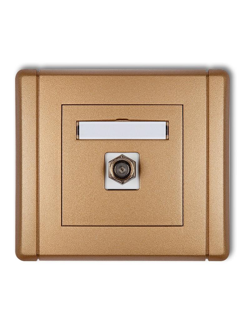 FLEXI Gniazdo antenowe pojedyncze typu F (SAT) niklowane złoty metalik