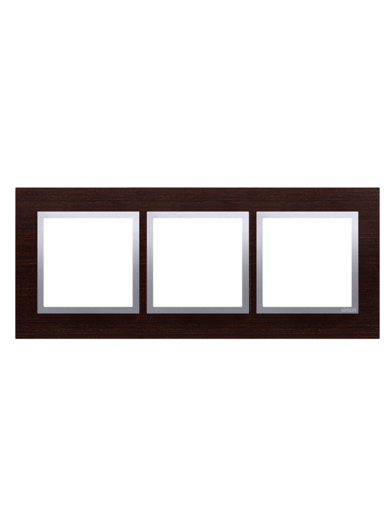 Simon 54 Nature Ramka 3-krotna Nature-Drewno, SREBRNE WENGE,