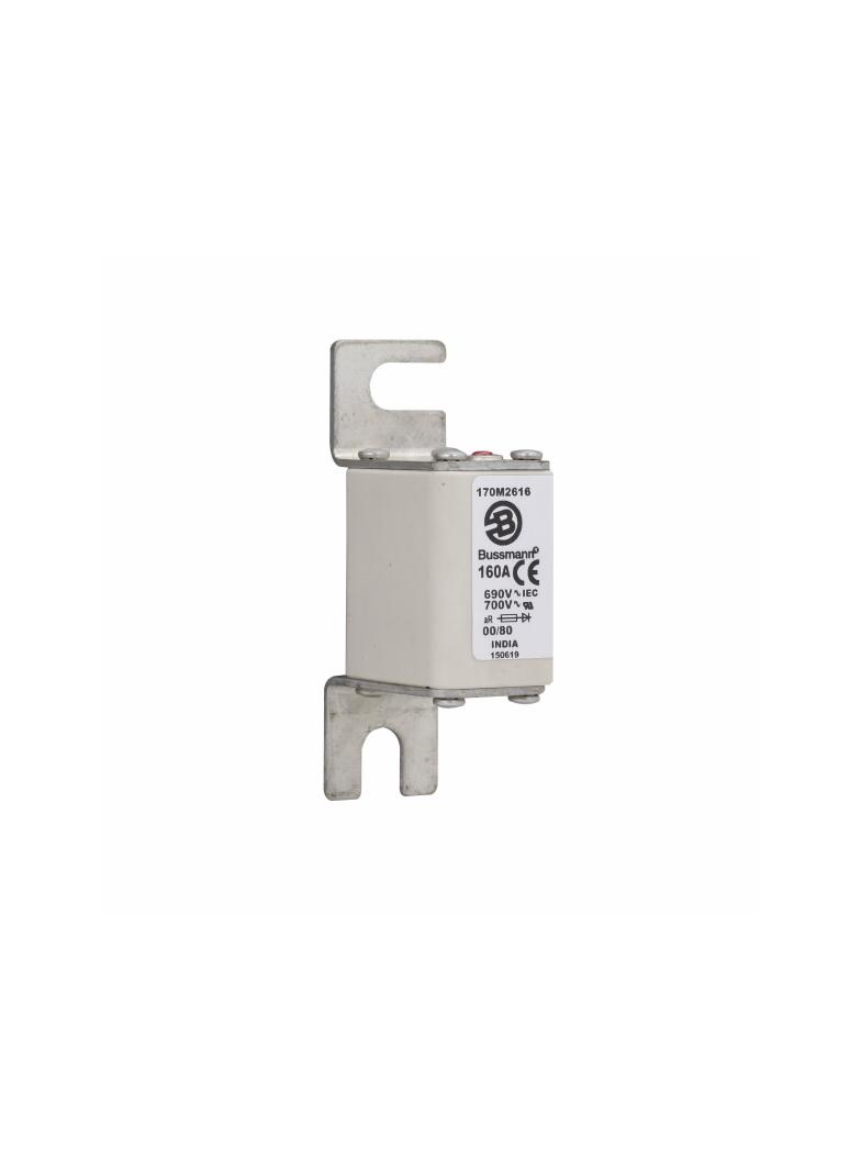160A 690V aR 00/80 SQ. BODY IND. FUSE Wkładka szybka 160A AC 690V DIN 00 30x51x100 mm aR, 170M2616 E