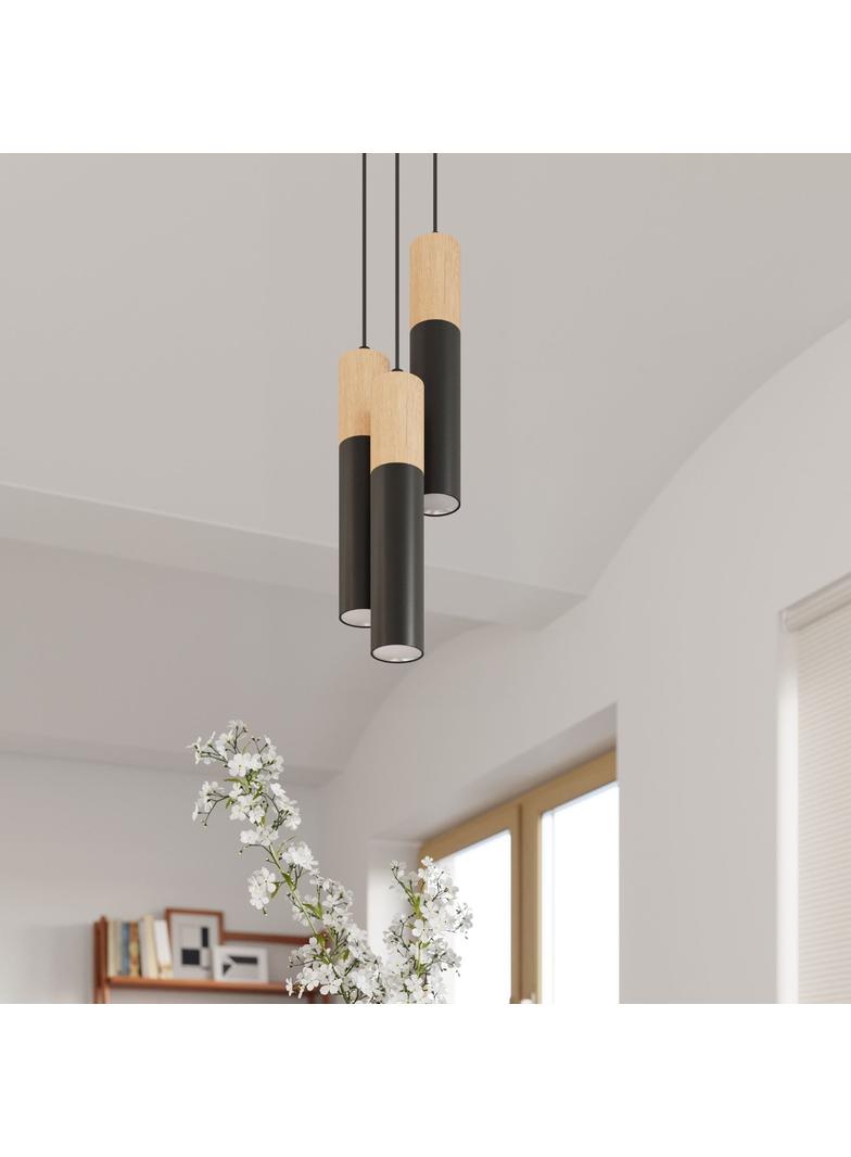 Sollux Lampa wisząca PABLO 3P czarna SL.1014