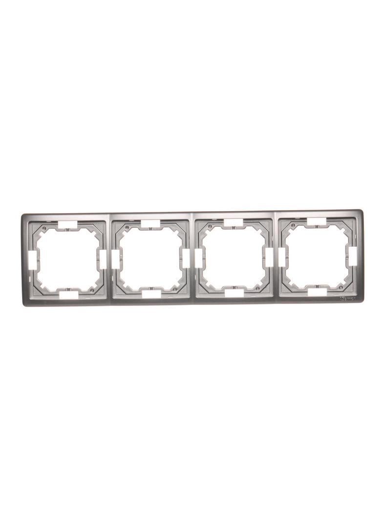 Simon Basic Standard Ramka 4-krotna – uniwersalna poziom i pion stal inox BMR4/21 KONTAKT
