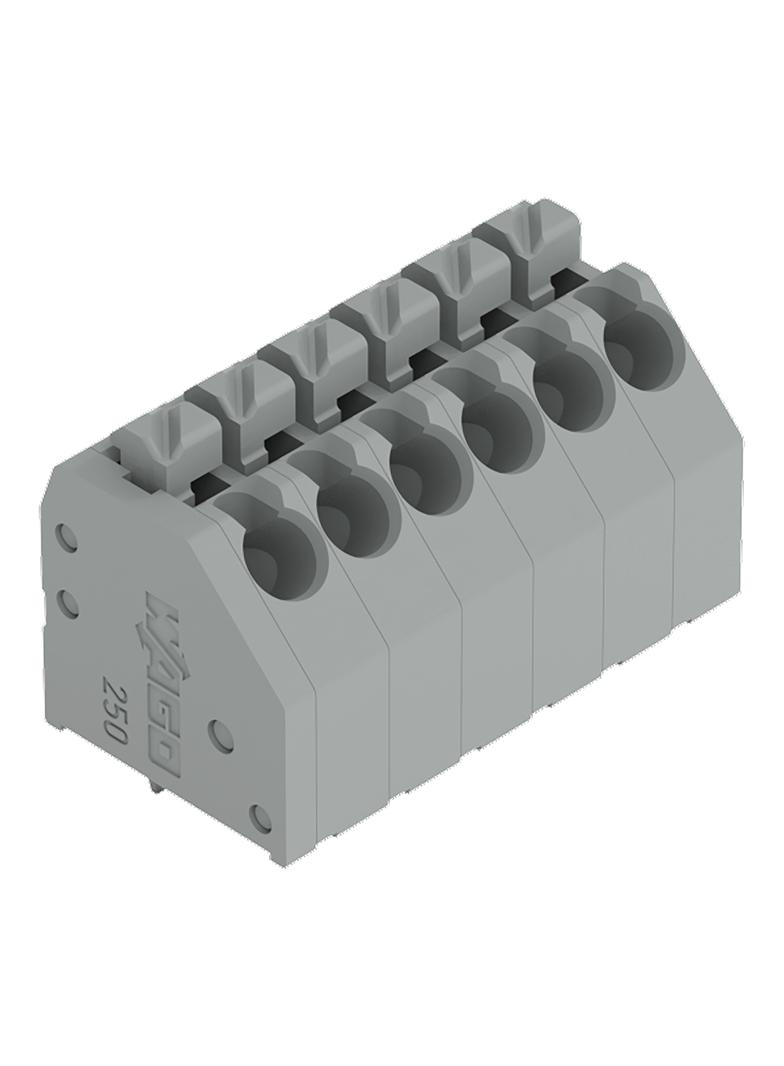 Złączka do płytek drukowanych przycisk 1,5mm2 RM 3,5mm 6-bieg szara /50szt./ 250-206 WAGO