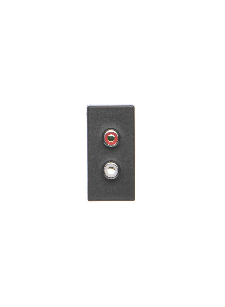 Simon Connect Płytka K45/2 złącz 2x RCA (CINCH) 225x45mm + wkłady zaciski śrubowe szary grafit K101B/14 KONTAKT