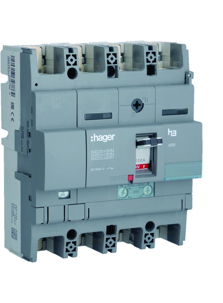 Wyłącznik mocy x250 4P N50% 40kA 200A TM HNB202H HAGER