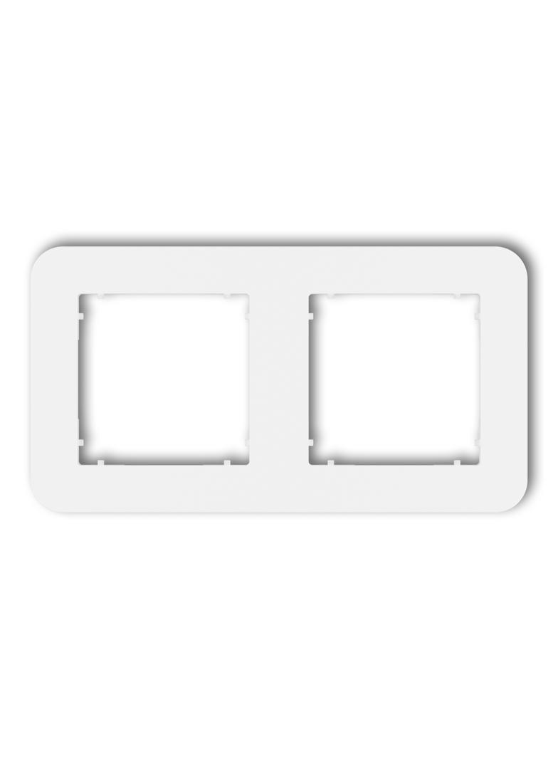 MINI Ramka uniwersalna podwójna zaokrąglona z tworzywa biały mat