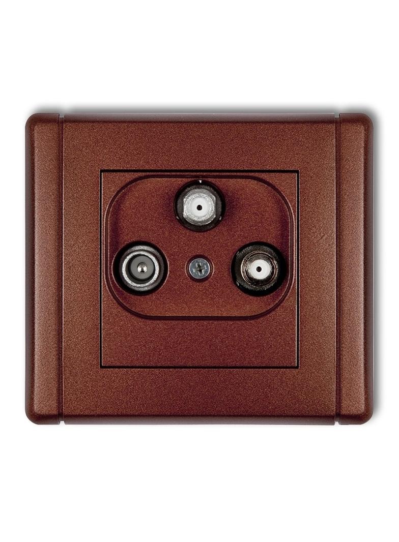 FLEXI Gniazdo abonenckie 2 wyjścia SAT + TV brązowy metalik