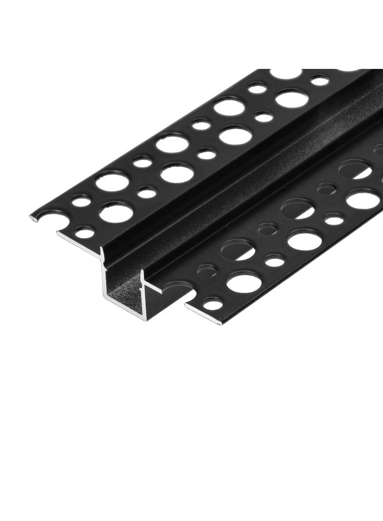 Profil aluminiowy do taśm LED, 2000 x 55 x 13 mm, wpuszczany w karton gips, czarny, komplet 50 szt.