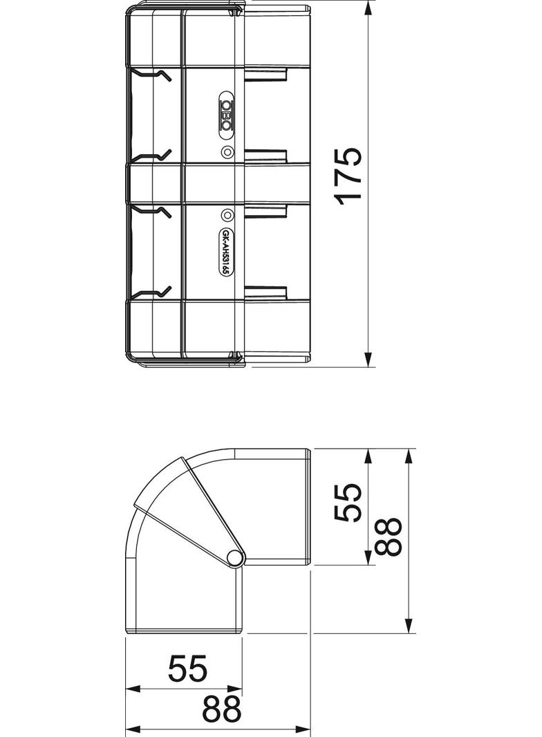 GK-AH53165LGR, Naroże zewnętrzne, ruchome
