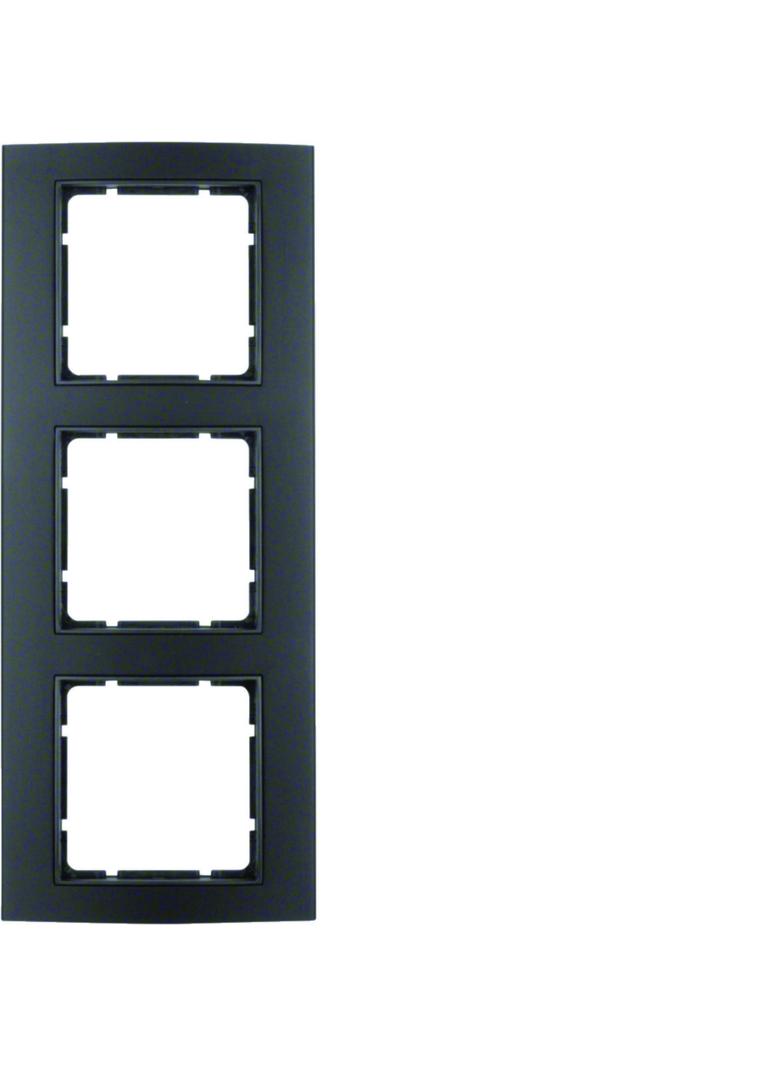 BERKER B.3 Ramka potrójna aluminium czarna/antracyt 10133005 HAGER