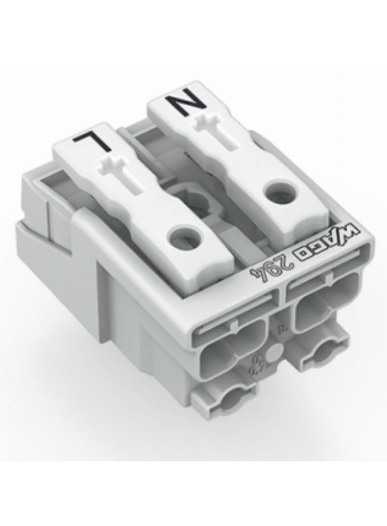 złączka zasilająca 2-biegunowa bez stopek bez styku PE