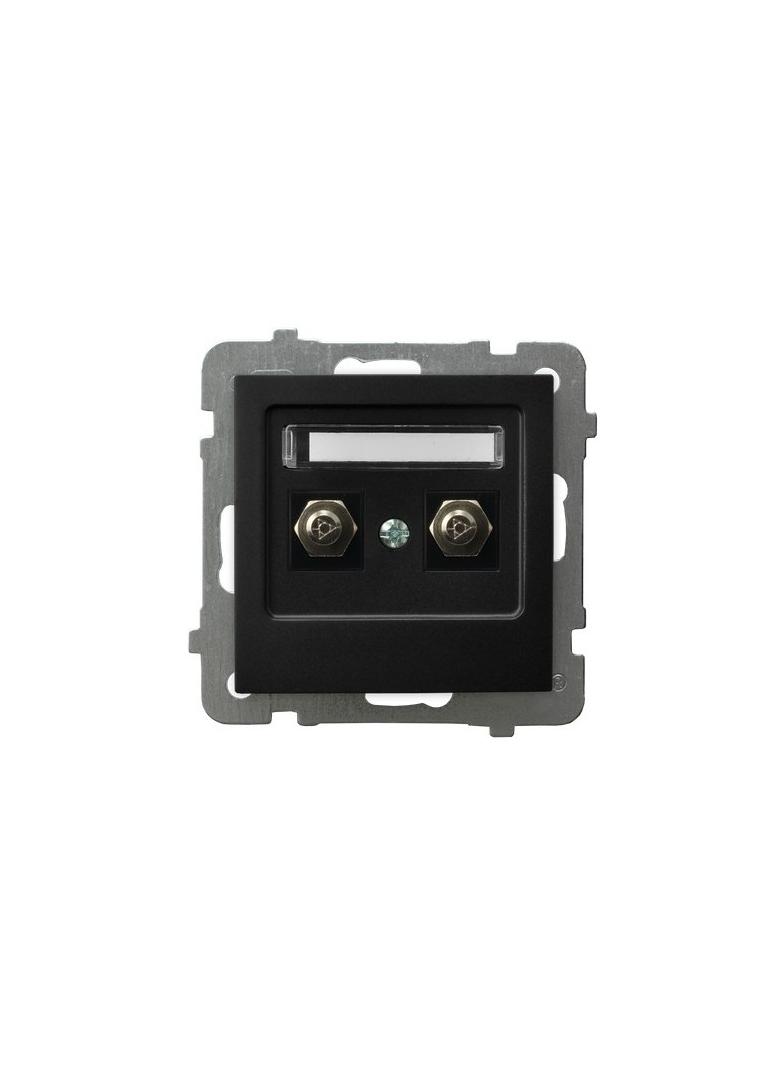 AS Gniazdo ekwipotencjalne podwójne - kolor czarny metalik