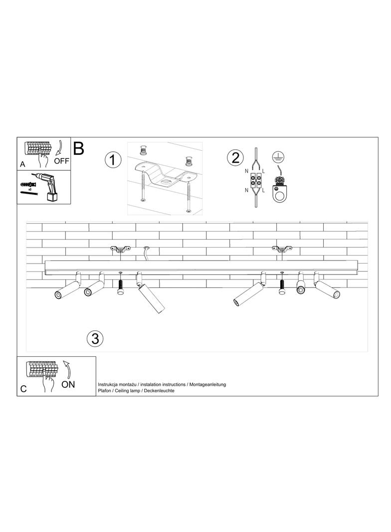 Sollux Plafon EYETECH 6 czarny SL.0901
