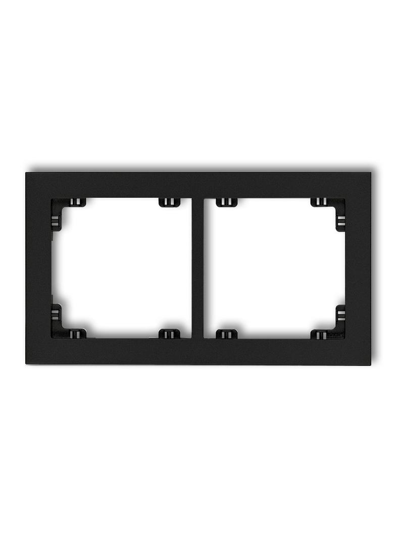DECO Ramka uniwersalna podwójna z tworzywa czarny mat