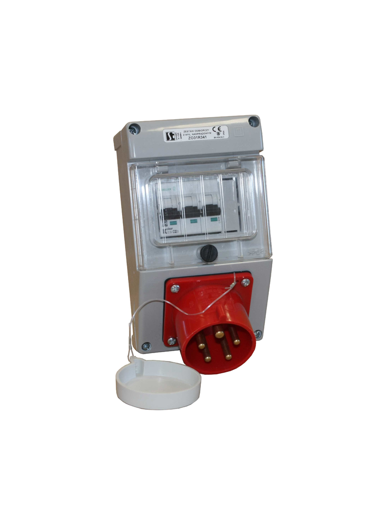 ZESTAW ODBIORCZY IP44 Z WYŁ.16 A,3P+N+PE,M25