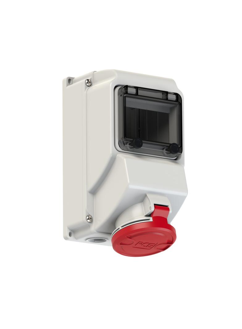 GNIAZDO Z MIEJSCEM NA WYŁĄCZNIK NA SZYNĘ DIN TH 35 32A 400V 3P+Z+N IP44 75253-6 PCE