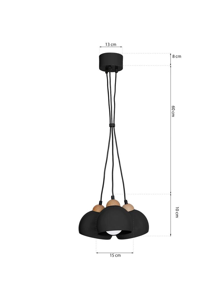 Milagro lampa wisząca Dama Black 3xE27 MLP6580