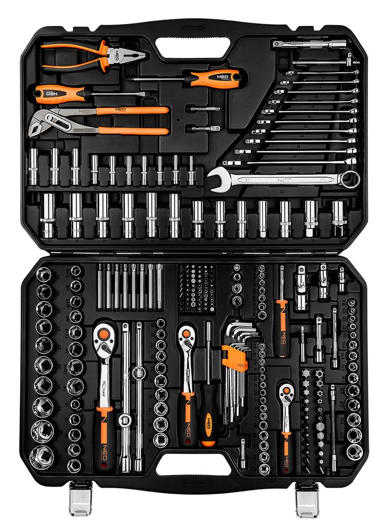 Klucze nasadowe 1/2", 3/8" , 1/4", zestaw 233 szt.