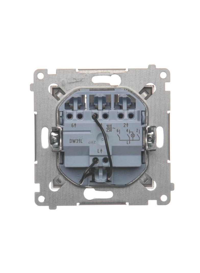 Simon 54 Łącznik potrójny z podświetleniem LED 10A 250V szybkozłączka brąz mat DW31L.01/46 KONTAKT
