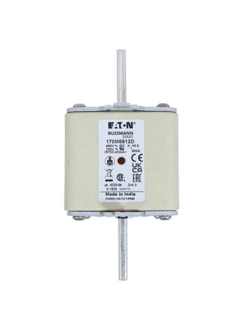 800A 690V aR DIN 3 HSDNH FUSE Wkładka szybka 800A AC 690V DIN 3 aR DIN IEC podwójny wskaźni 170M6812
