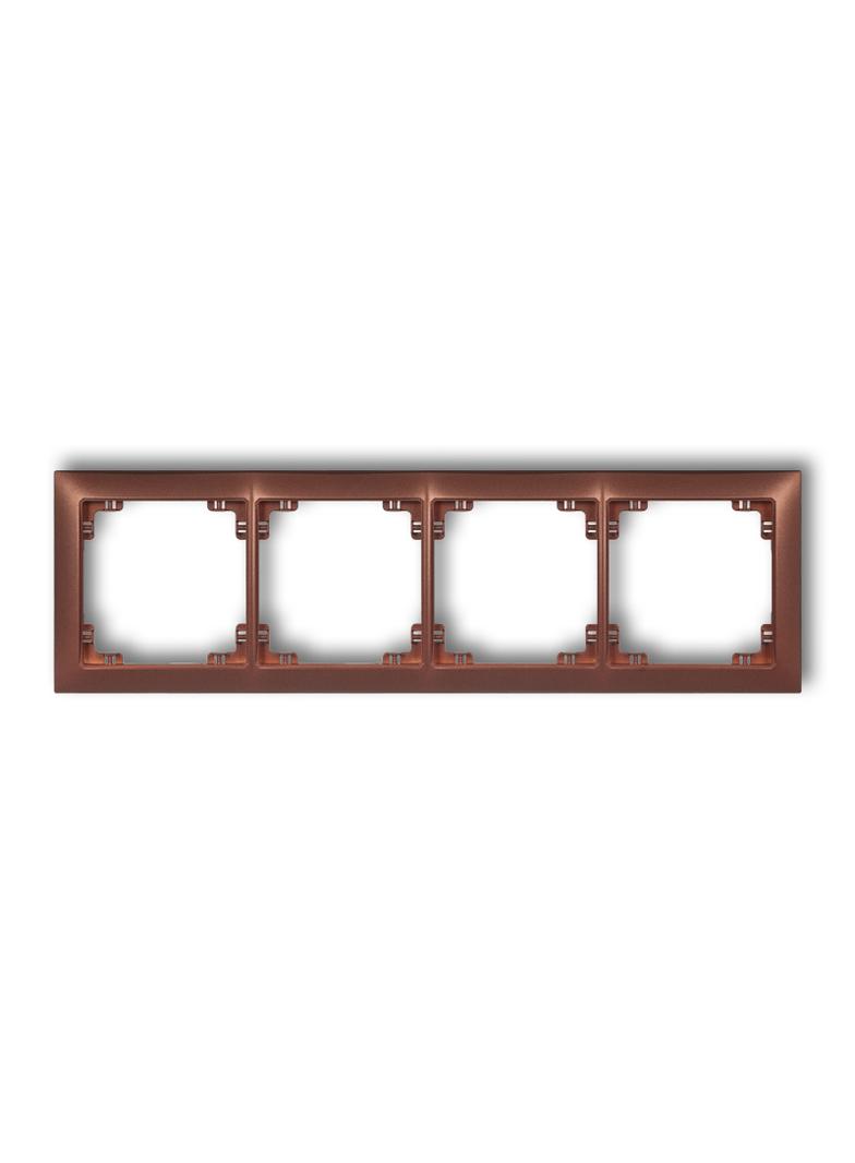 DECO Ramka poczwórna z tworzywa DECO Soft brązowy metalik 9DRSO-4 KARLIK