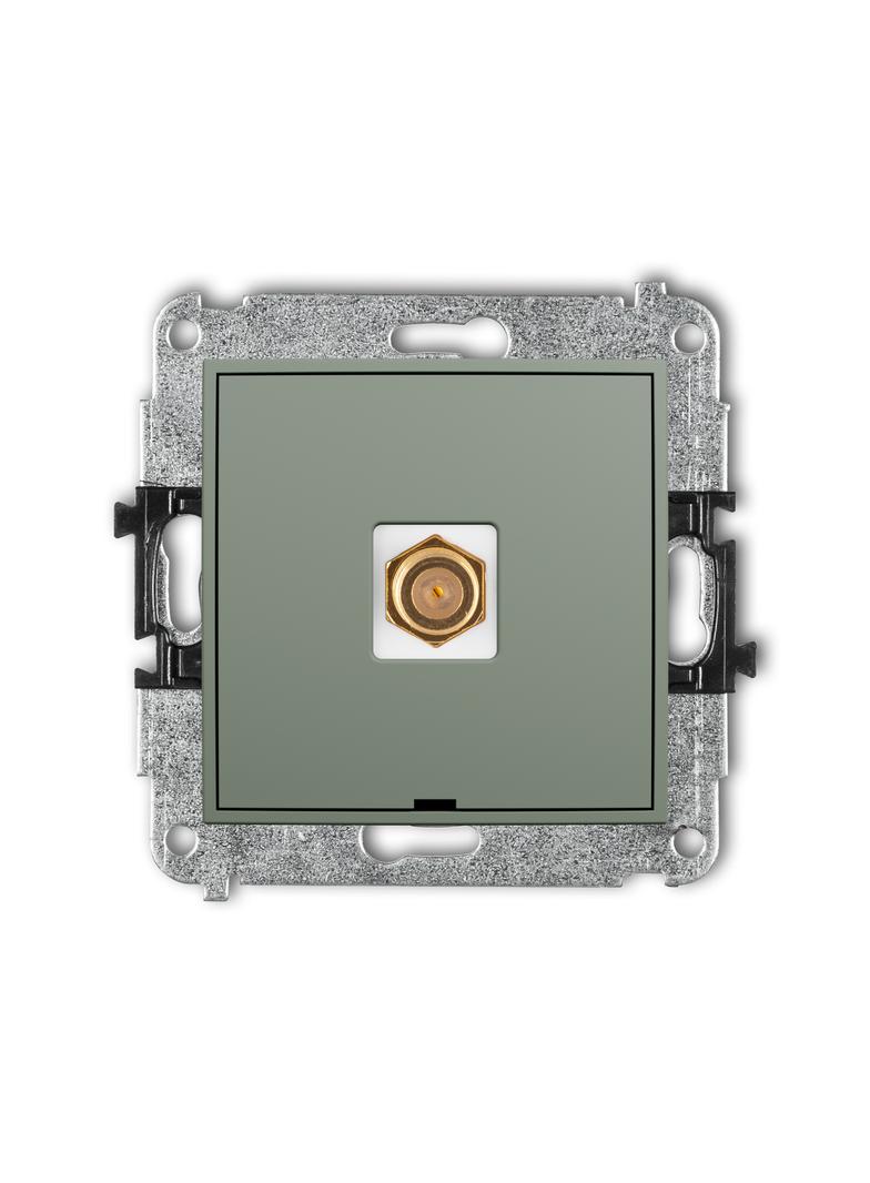 MINI Mechanizm gniazda antenowego pojedynczego typu F (SAT) pozłacany, bez pola opisowego szałwiowy