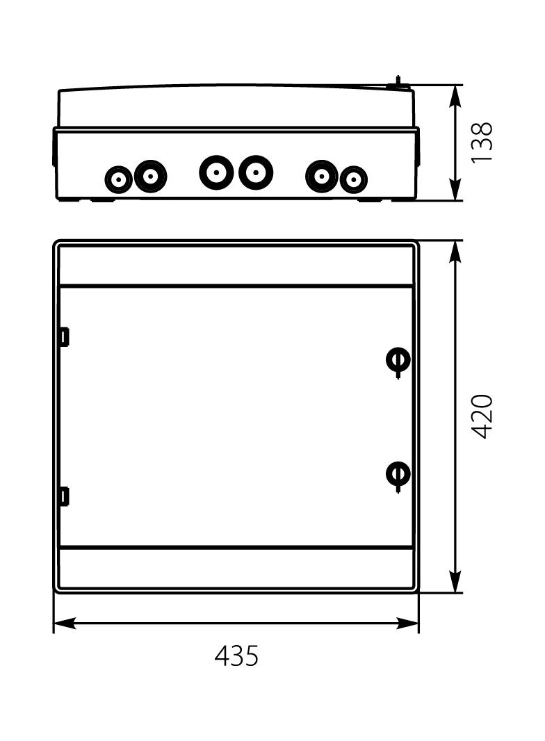 Rozdzielnica hermetyczna natynkowa 2x18 Z-amkiem IP65 500VAC/1000VDC RH-36/2Z-6.137 OPATÓWEK