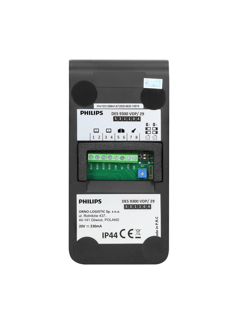 Philips WelcomeEye Compact Zestaw wideodomofonowy bezsłuchawkowy kolor LCD 4,3" menu OSD stero 53110