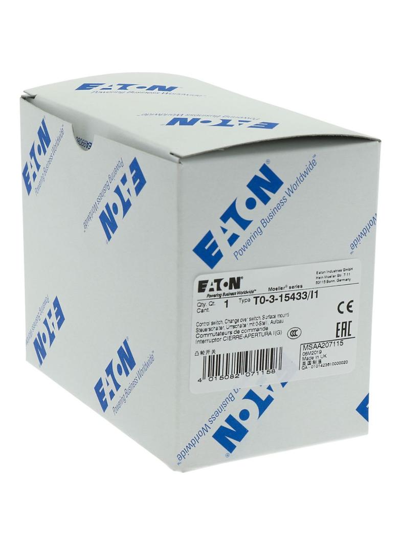 T0-3-15433/I1 Łącznik krzywkowy 20A 6.5kW 207115 EATON
