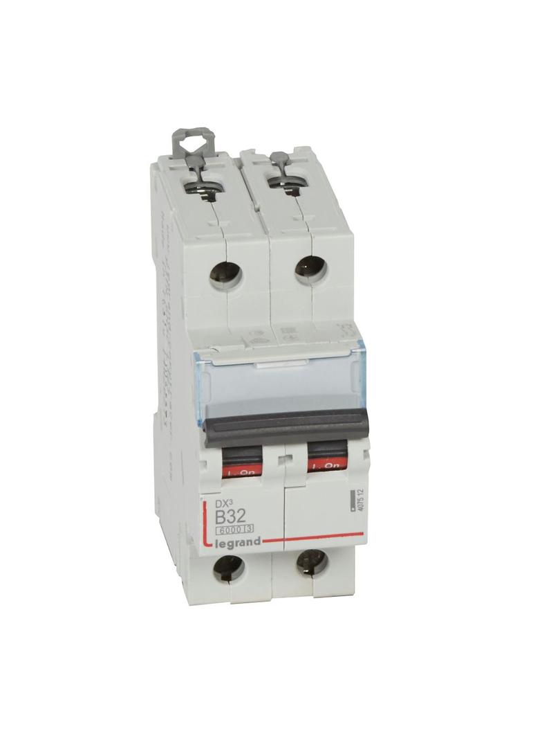 WYŁĄCZNIK NADPRĄDOWY S 302 2P B 32A 6000A SERII DX3, Legrand