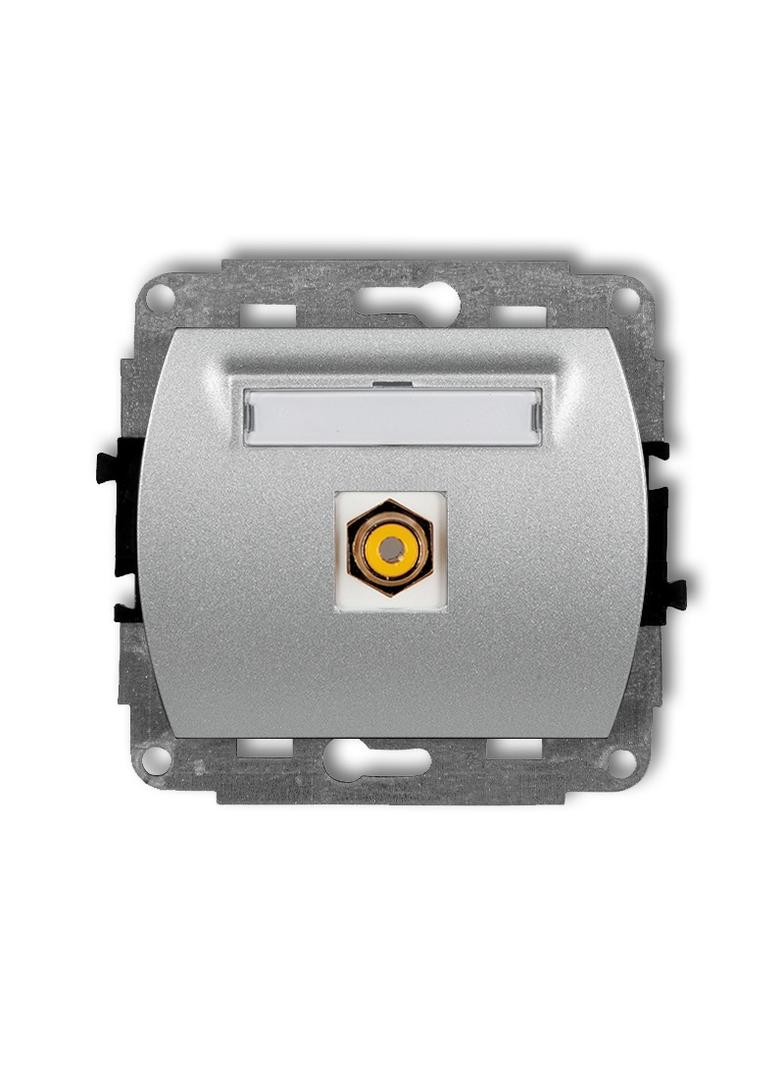 TREND Mechanizm gniazda pojedynczego RCA (typu cinch - żółty, pozłacany) srebrny metalik