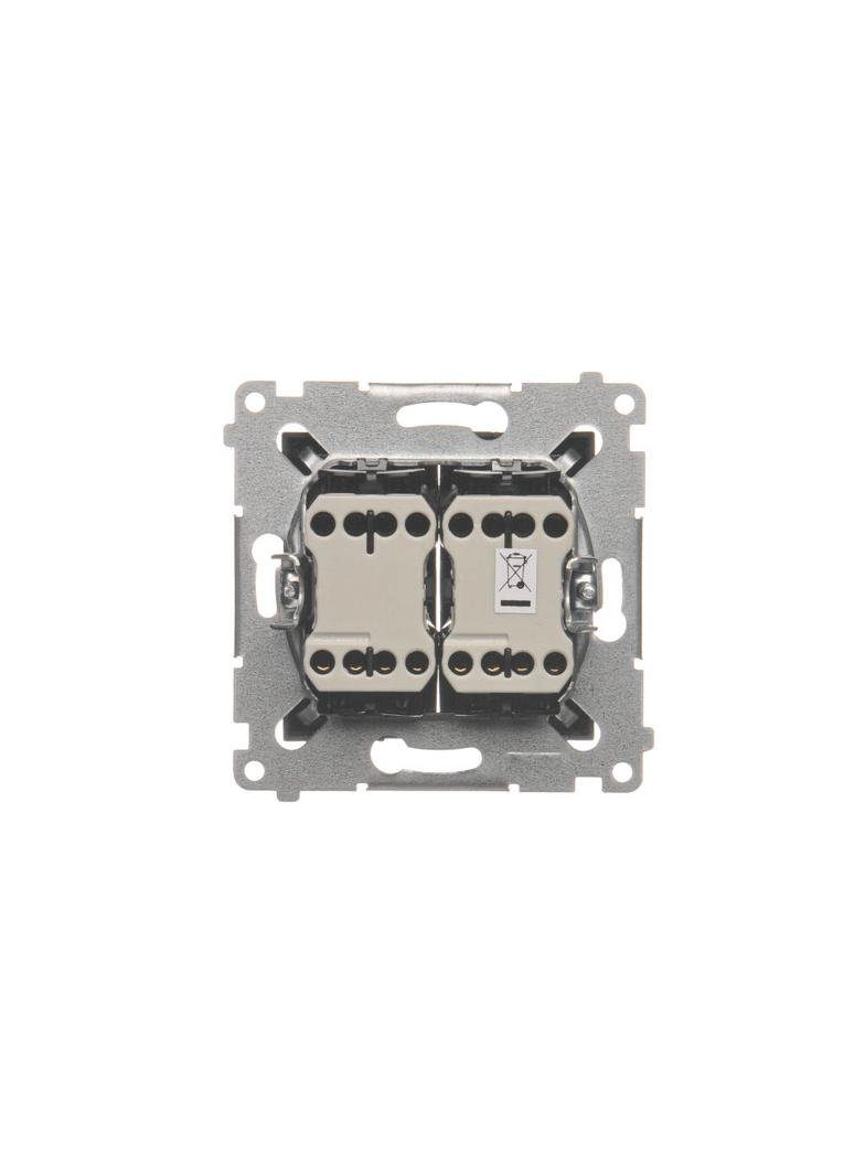 Simon 54 Łącznik krzyżowy podwójny bez piktogramu 10A 250V szybkozłączka brąz mat DW7/2.01/X/46 KONTAKT