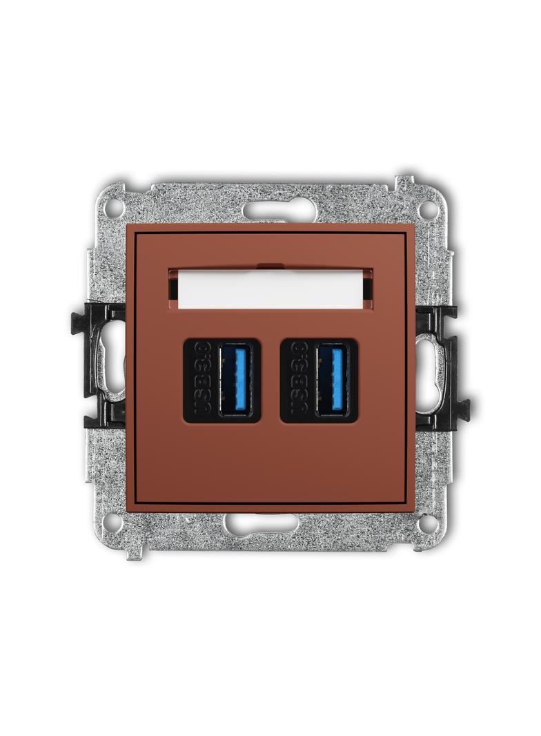ICON Gniazdo podwójne 2xUSB typ A-A 3.0 terakota 63IGUSB-6 KARLIK