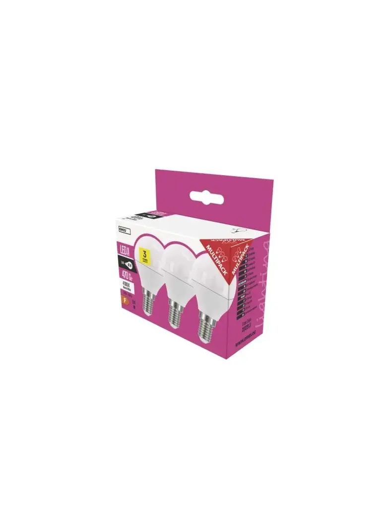 Żarówka LED Classic mini globe 6W E14 neutralna biel 3PK