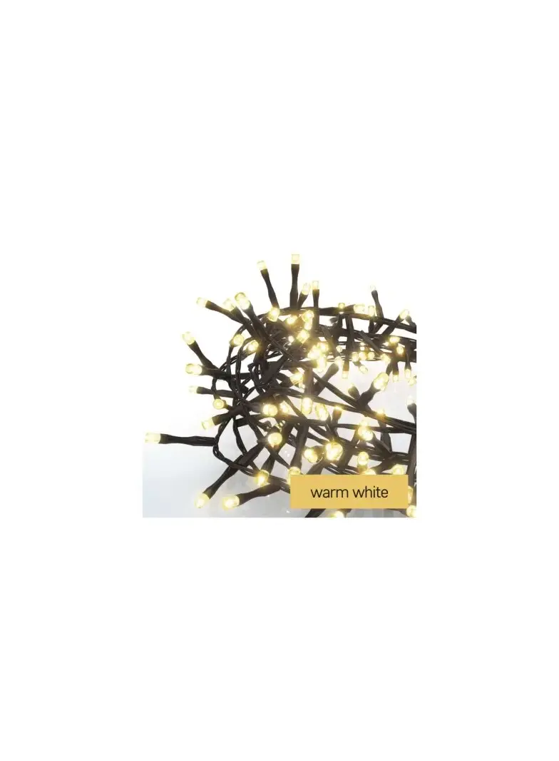 Lampki choinkowe LED Classic Cluster, jeżyk, 600LED 12m, ciepła biel, czarny, IP44, timer