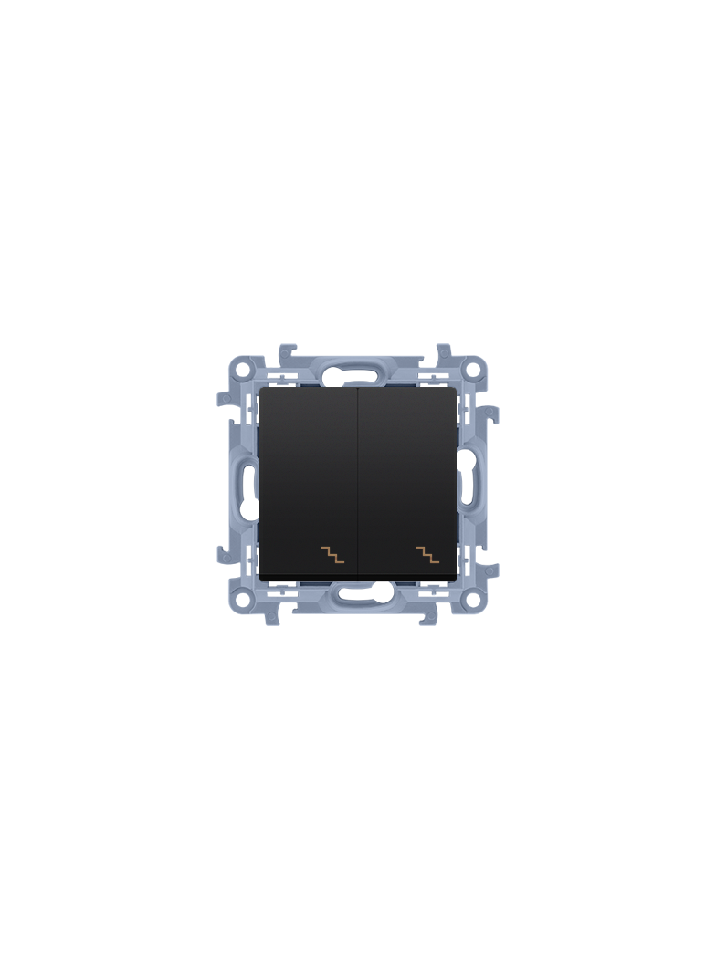 Simon 10 Łącznik schodowy podwójny z podświetleniem LED 10A z. śrub. czarny