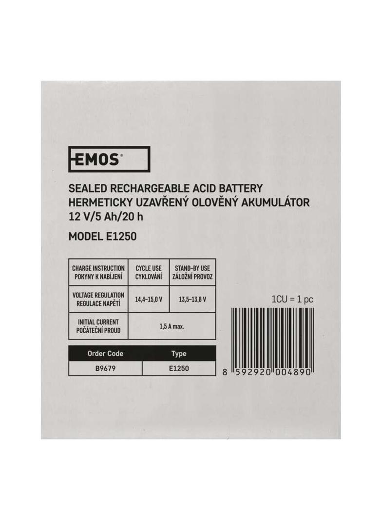 Akumulator AGM 12V 5Ah faston 6,3 B9679 EMOS