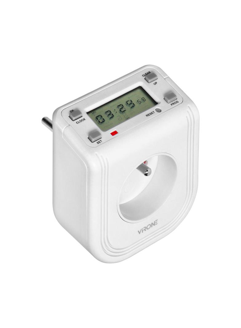 Elektroniczny programator czasowy z górnym wyświetlaczem LCD, 230 VAC 3680W, 16 punktów przełączenia DT-4 ORNO
