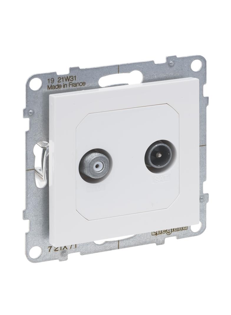 SUNO - Gniazdo TV-R-SAT - końcowe - 2 przewody - 1.5 dB, Biały, Legrand