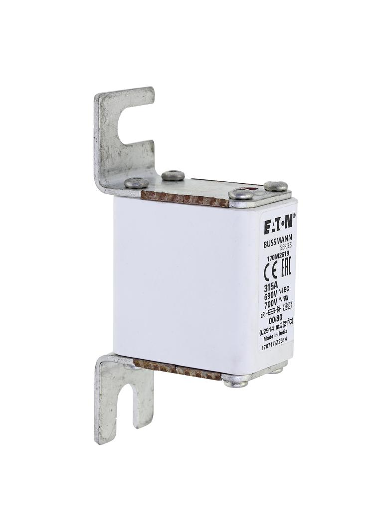 315A 690V aR 00/80 SQ. BODY IND. FUSE Wkładka szybka 315A AC 690V DIN 00 30x51x100 mm aR, 170M2619 E