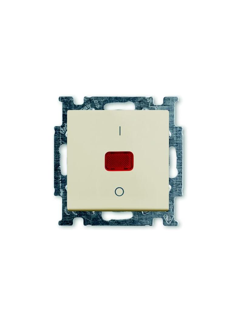 BASIC55 Wyłącznik z klawiszem, kontrolny Z lampką neonową, 2-biegunowy kremowy