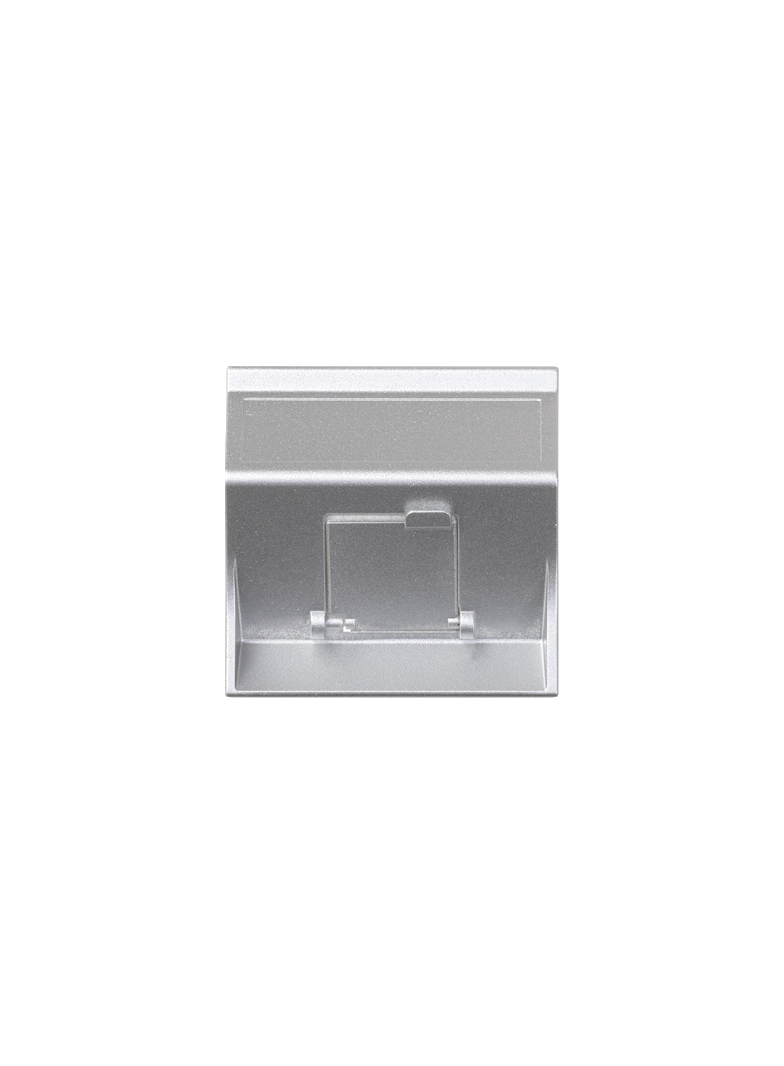 Simon Connect Płytka S500 1x RJ z osłoną skośna do adapterów MD aluminium 50000081-033 KONTAKT
