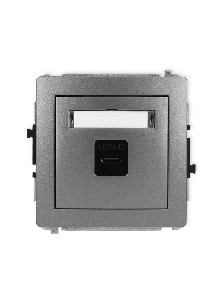 DECO Gniazdo pojedyncze 1xUSB C-C grafitowy 11DGUSB-7 KARLIK