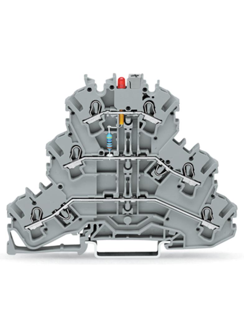 TOPJOBS złączka 3-piętrowa 2,5 mm2 z LED szara