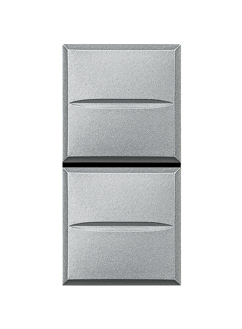 AXOLUTE - PRZYCISK PODWÓJNY 1 MODUŁ AXIAL ALUMINIUM, Bticino