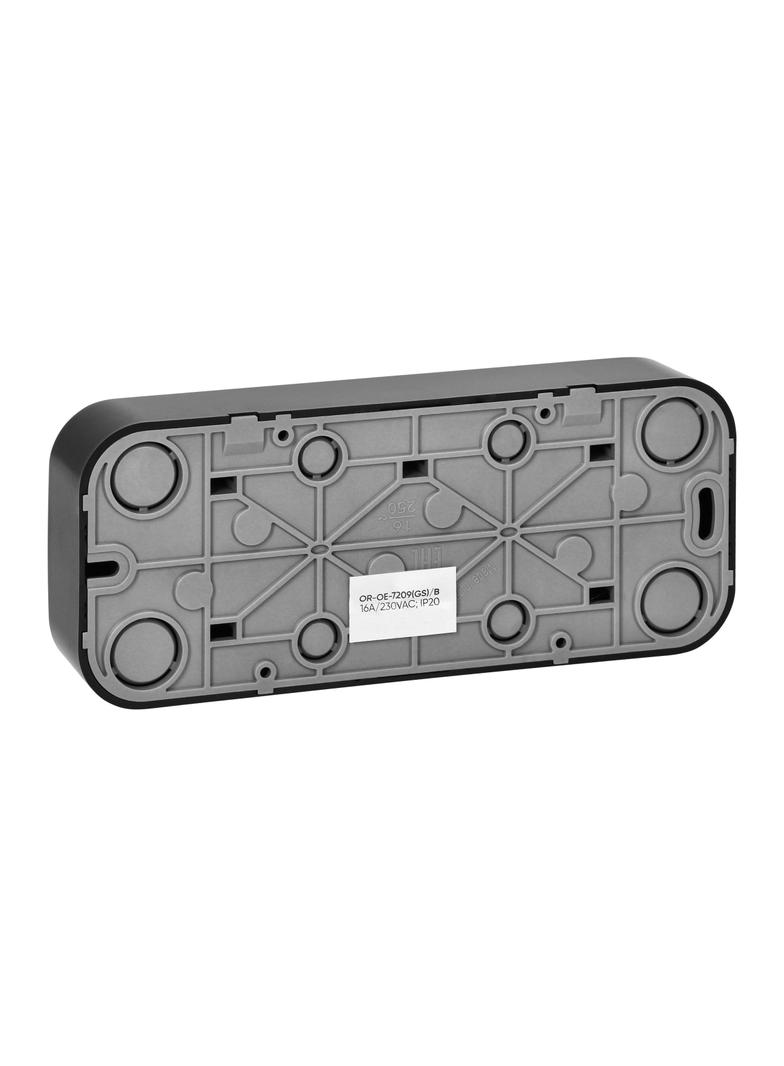 Gniazdo potrójne natynkowe ToDo 2P+Z Schuko IP20, 16A, 230V AC, 16A, 230V AC, czarny, 10 sztuk