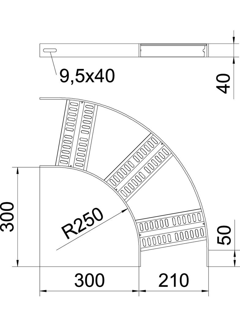 SLZB 90 200 ALU Łuk 90°