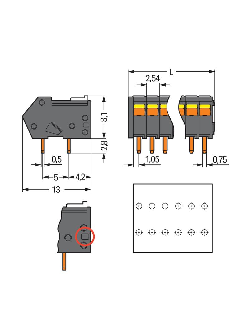 złączka THR do płytek drukowanych